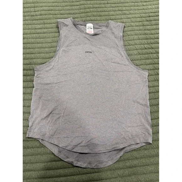 Gymshark Flex Tank Dark Grey Charcoal Size Medium Mesh Lightweight Vest - Picture 1 of 3